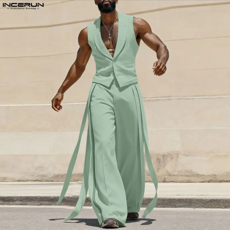 Men'S Fashion For 2026 - INCERUN Men Sets Solid Color V