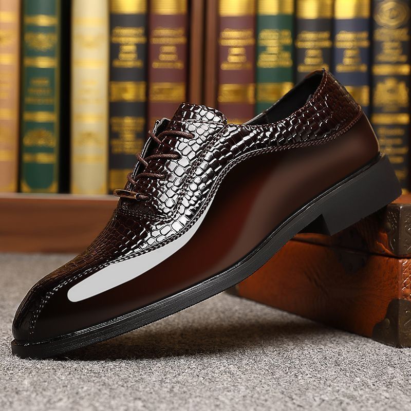 Mens Fashion Dress - Men's Glossy Patent Leather British Style