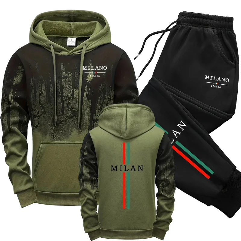 Men'S Fashion For 2026 - Autumn Winter Tracksuit Italy Fashion Hooded