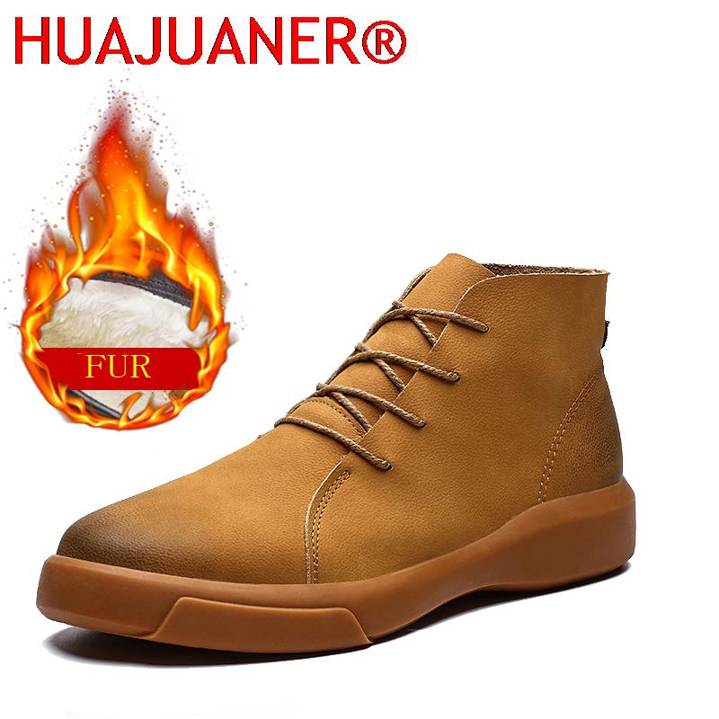 Chelsea Boots Men - Luxury Brand Winter Fur Warm Chelsea