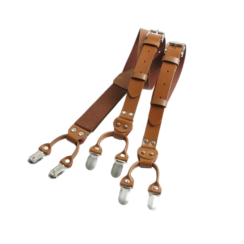 2.5Cm Leather Elasticity Men's - огляд і ціна Suspenders Clip Men