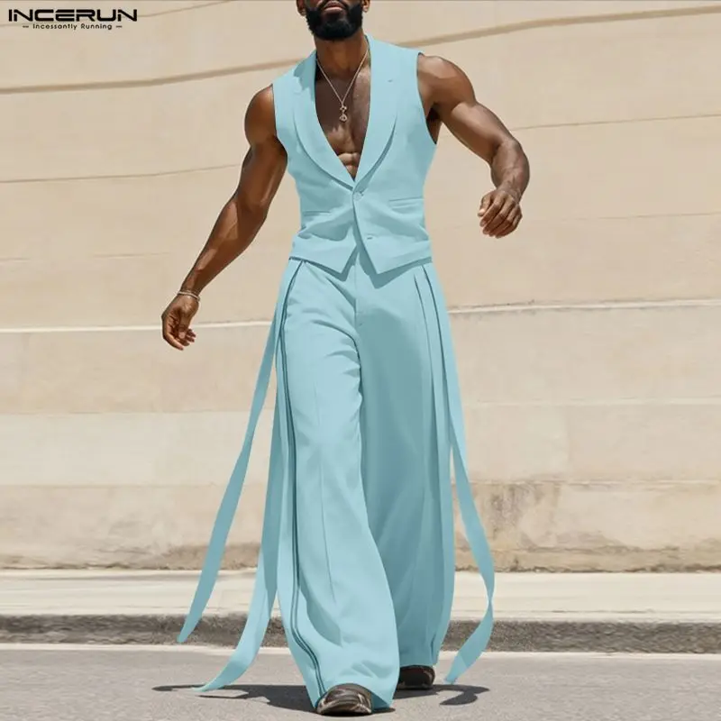 INCERUN Men Sets Solid Color V - огляд і ціна Men'S Fashion For 2026