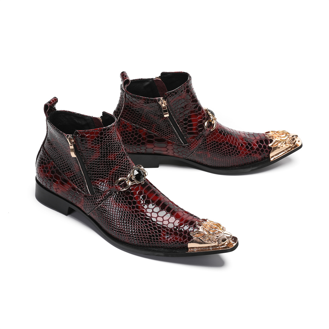fashion metal pointed toe real - огляд і ціна Mens Fashion Dress