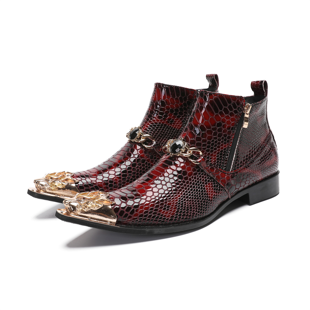 fashion metal pointed toe real - огляд і ціна Mens Fashion Dress