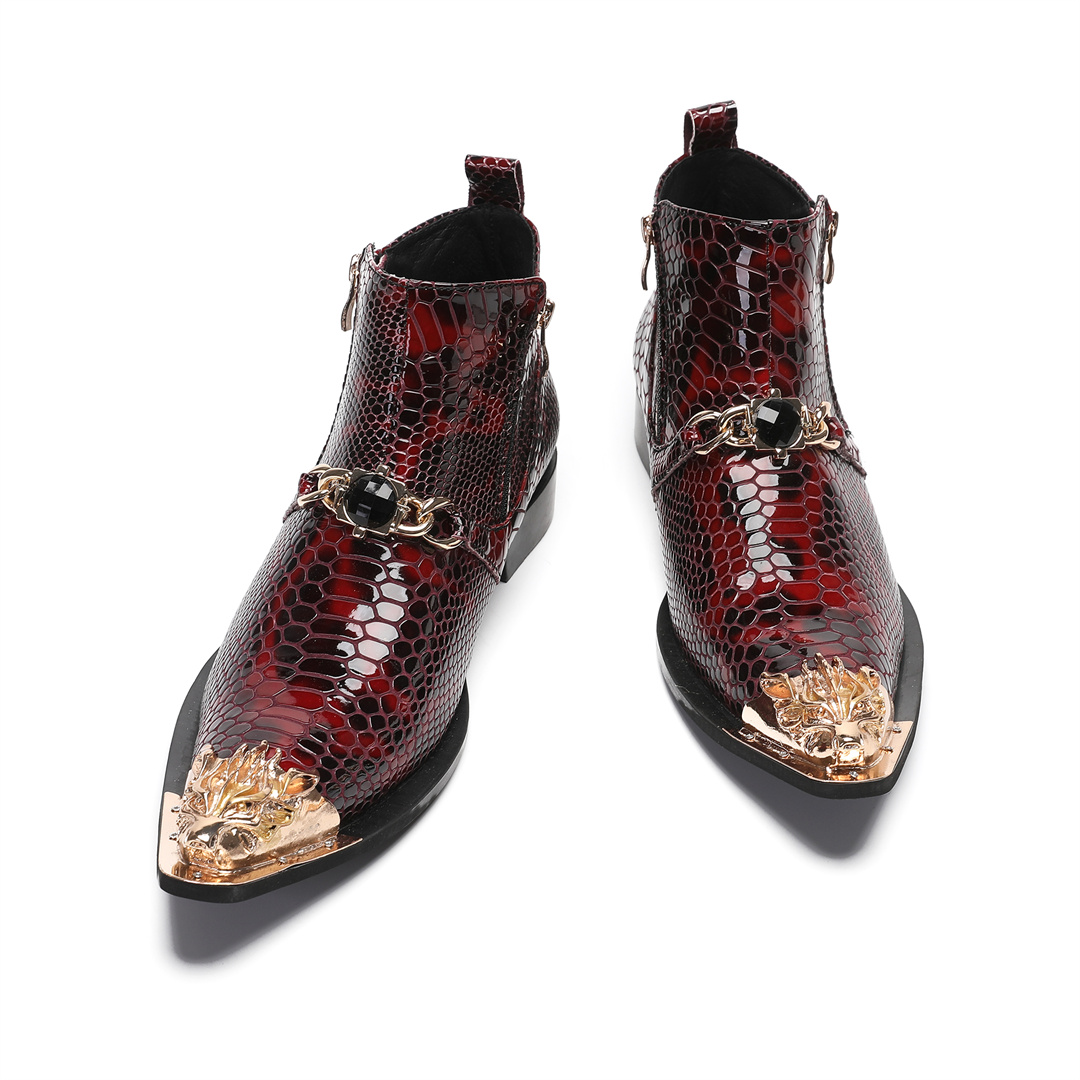 fashion metal pointed toe real - огляд і ціна Mens Fashion Dress