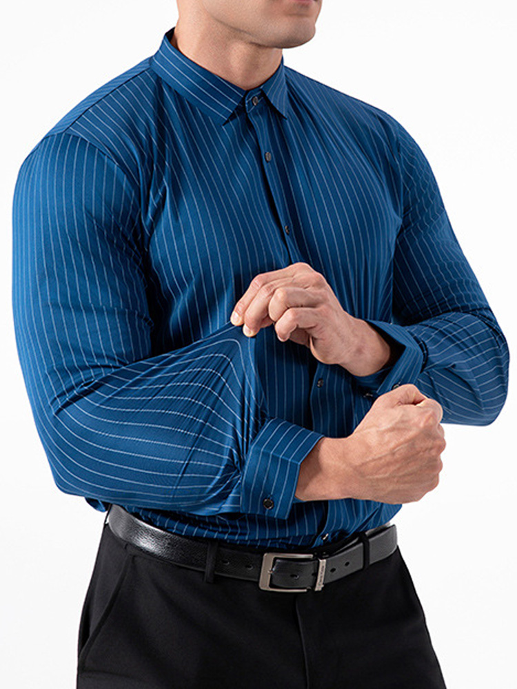 Retro Striped Wrinkle Free Str - огляд і ціна Mens Fashion Dress