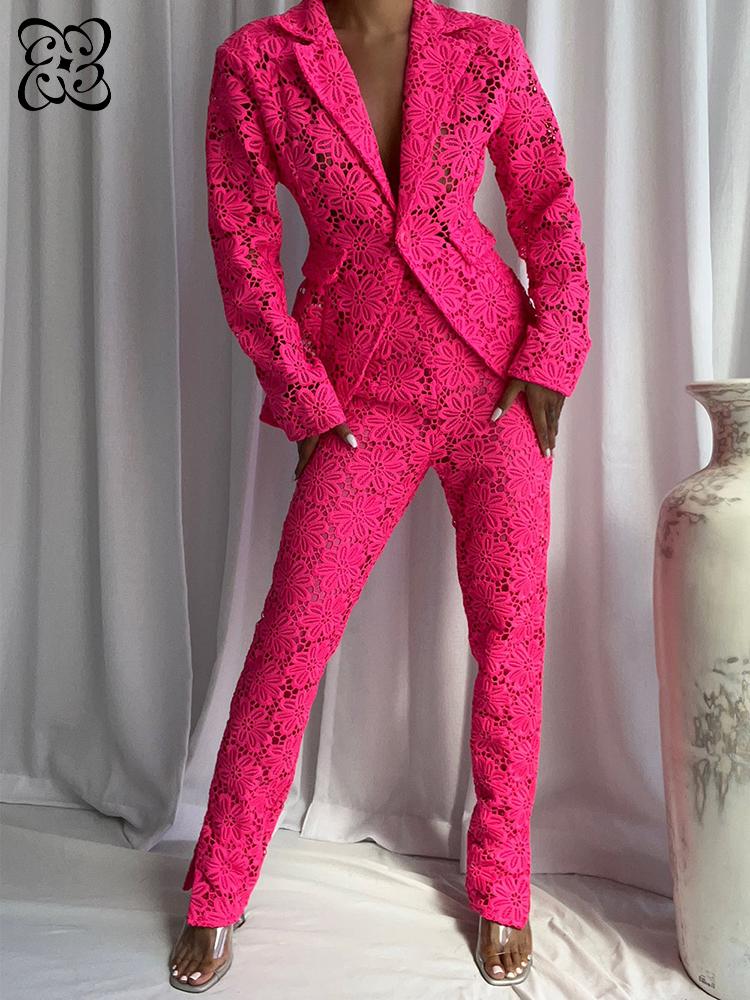 Hot Pink Lace Two Piece Set Fo - огляд і ціна Slim Fit Blazer Men