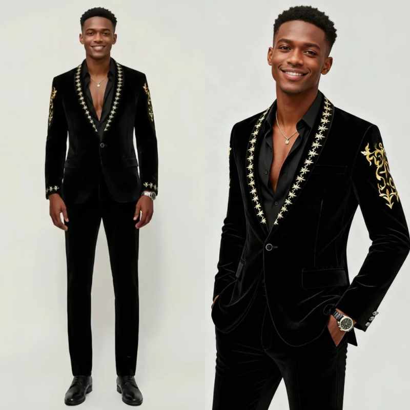 High Quality Men Suit 2 Pcs Bl - огляд і ціна Slim Fit Blazer Men