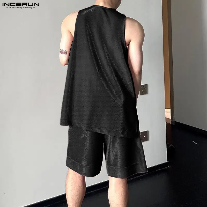 INCERUN Men's Sets Shiny Solid - огляд і ціна Men'S Fashion For 2026