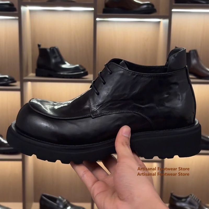 Black Leather Thick Sole Chels - огляд і ціна Chelsea Boots Men