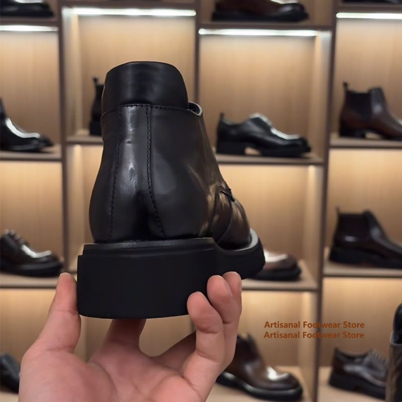 Black Leather Thick Sole Chels - огляд і ціна Chelsea Boots Men