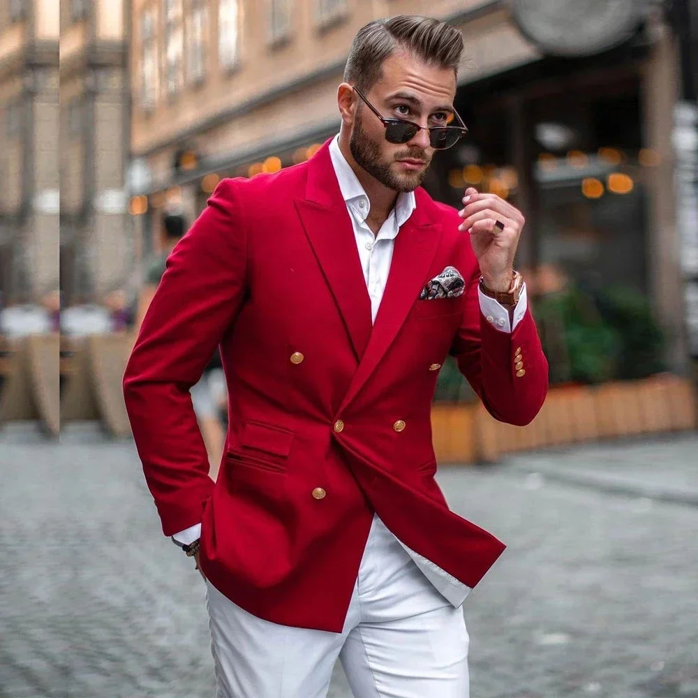 Red Jacket White Pant Double B - огляд і ціна Slim Fit Blazer Men