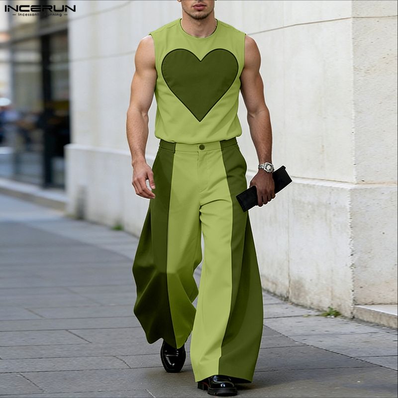 INCERUN Men's Sets Patchwork C - огляд і ціна Men'S Fashion For Summer
