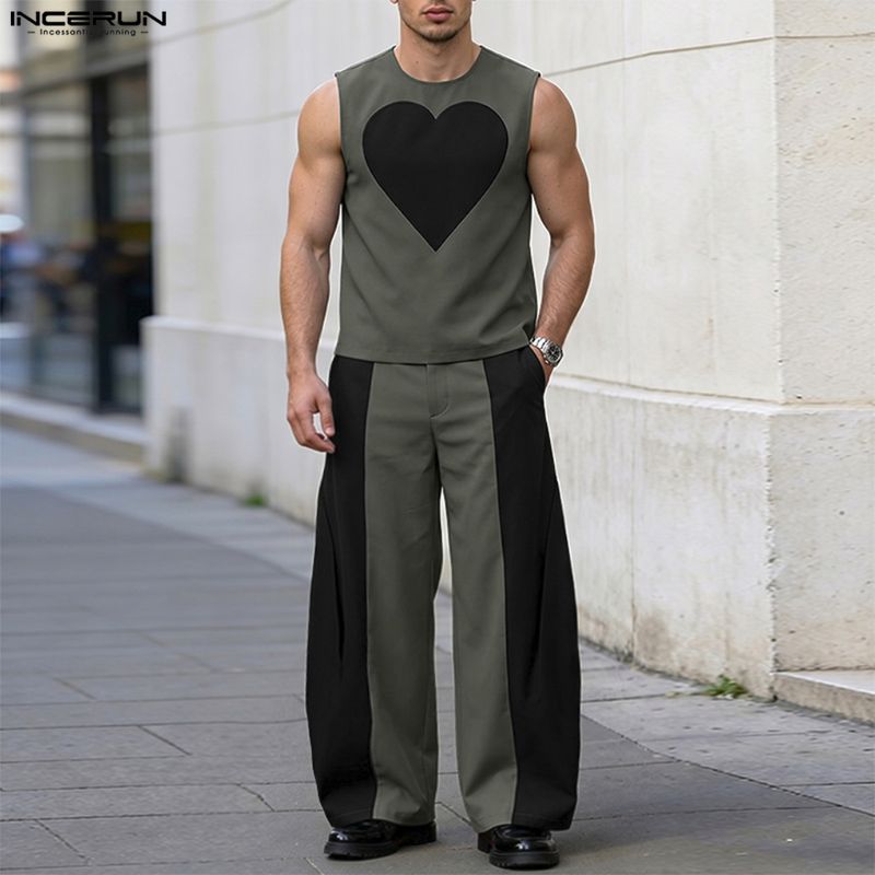 INCERUN Men's Sets Patchwork C - огляд і ціна Men'S Fashion For Summer
