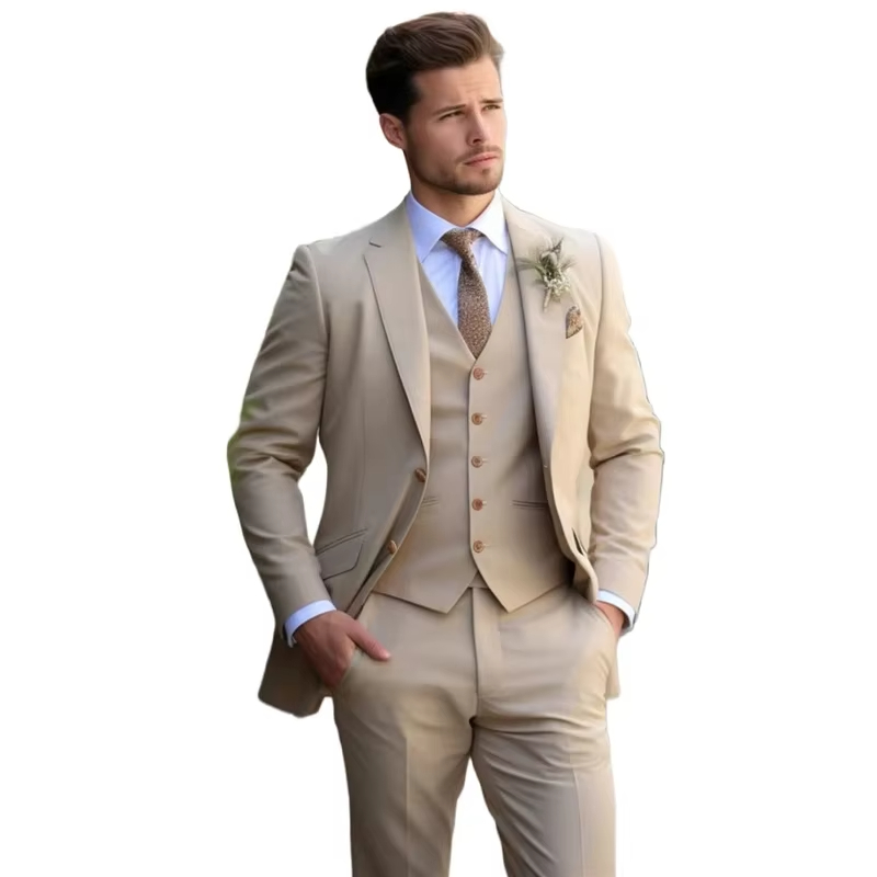 khaki Elegant Men Suits Smart  - огляд і ціна Slim Fit Blazer Men
