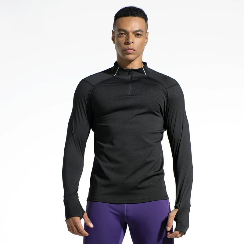 Men's Finger Hole Design Fall  - огляд і ціна Compression Shirt Workout
