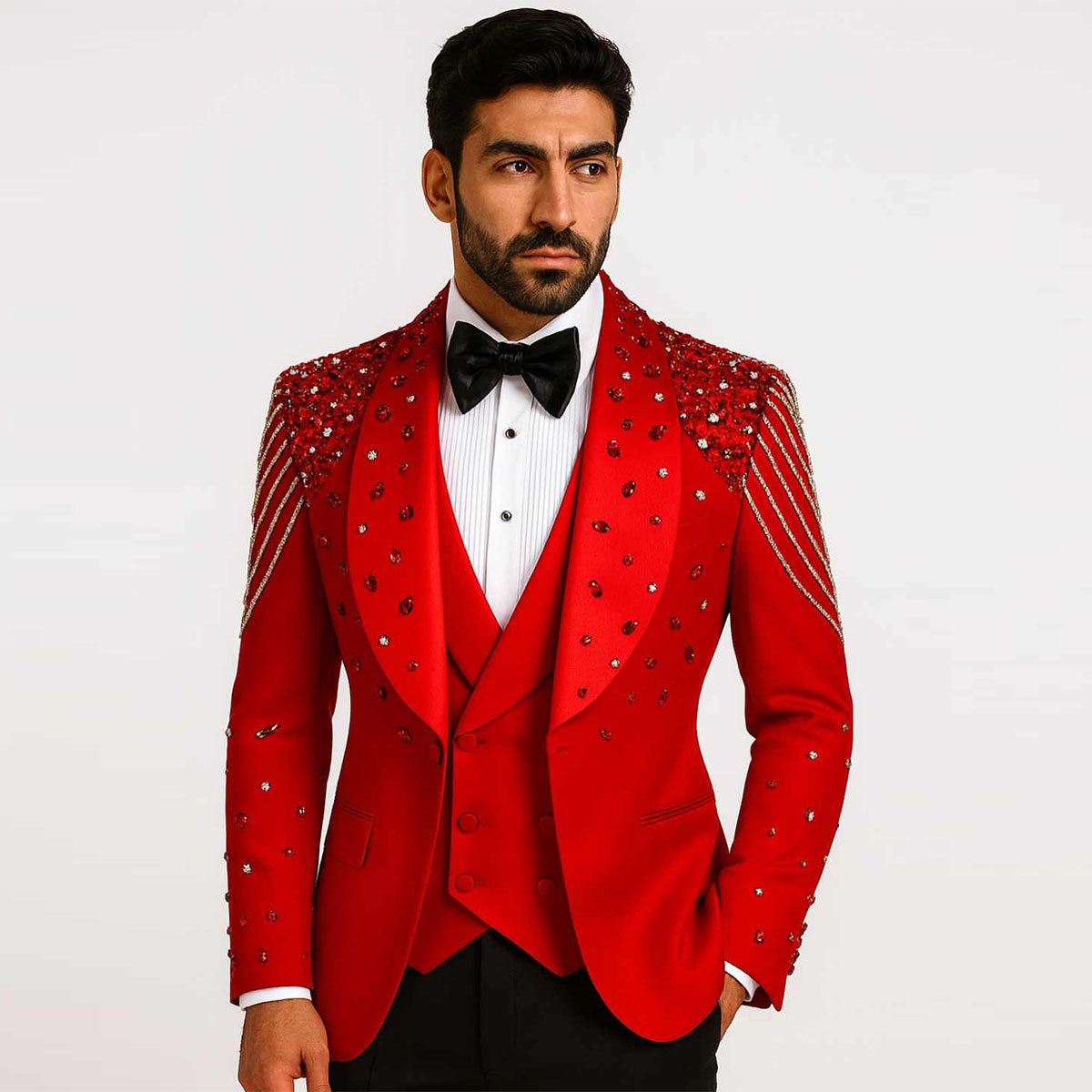 Luxury Men Suits Applique 2 Pi - огляд і ціна Slim Fit Blazer Men