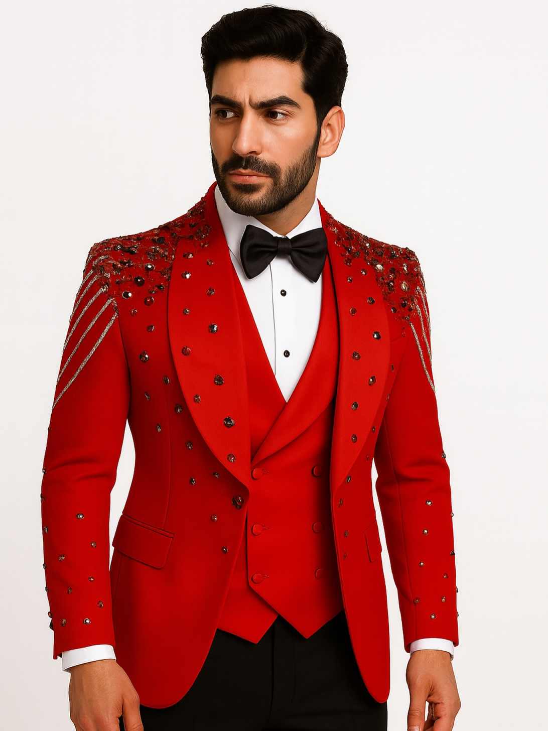Luxury Men Suits Applique 2 Pi - огляд і ціна Slim Fit Blazer Men