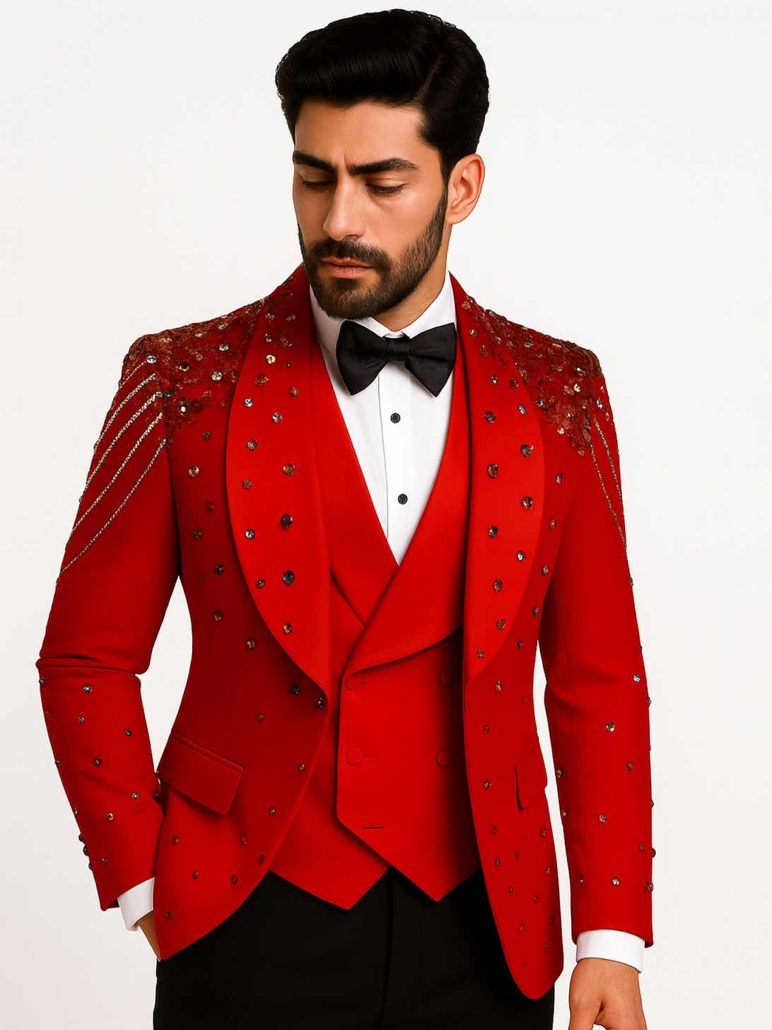 Luxury Men Suits Applique 2 Pi - огляд і ціна Slim Fit Blazer Men