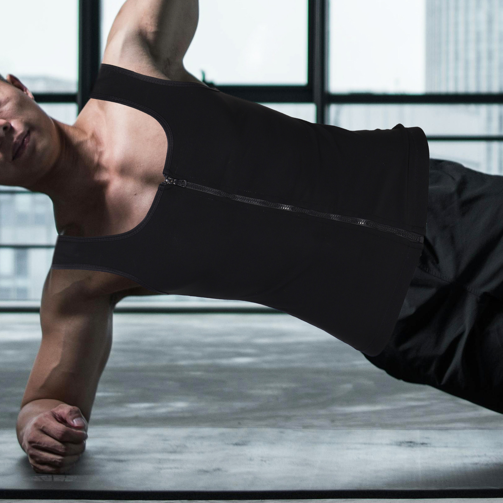 Men Zip Up Compression Sweat V - огляд і ціна Compression Shirt Workout