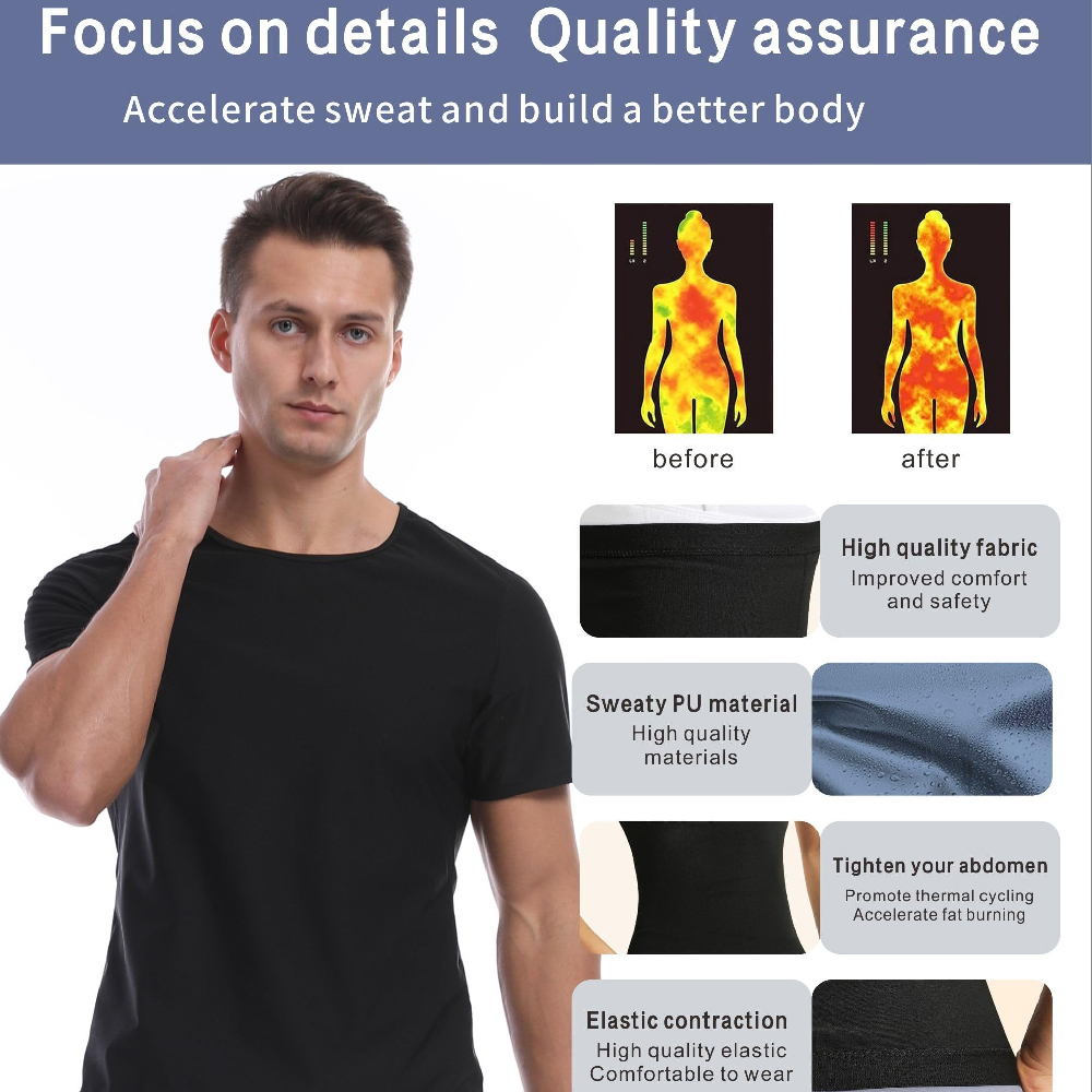 1PCS Men's Sauna Shirt Short S - огляд і ціна Compression Shirt Workout
